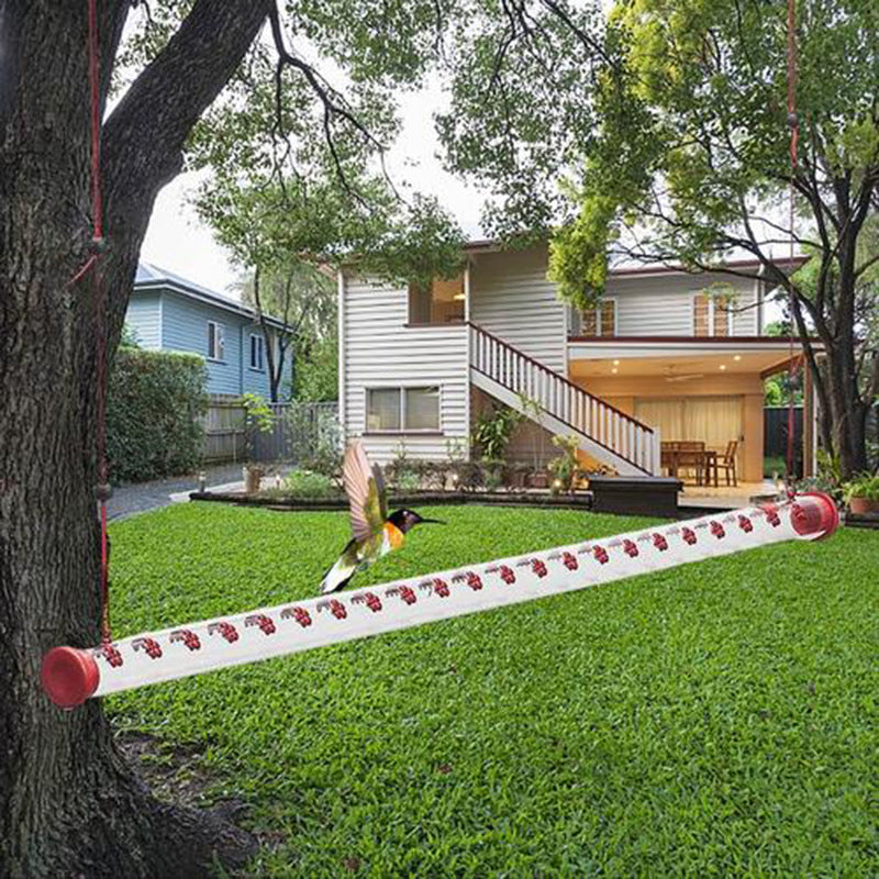 Hanging Red Tube Feeder Flower Hummingbird