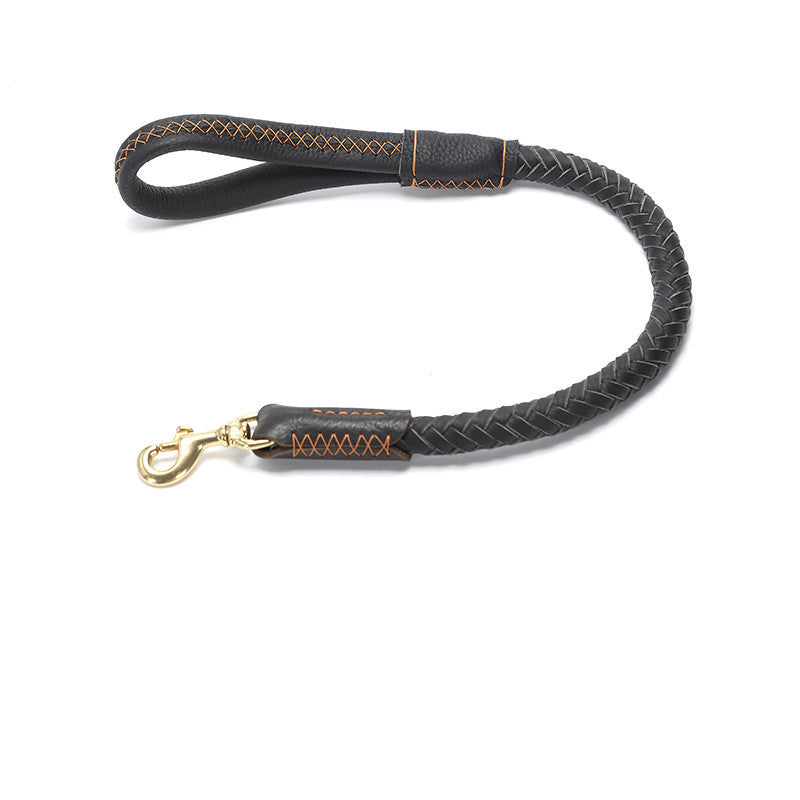 Leather Dog Leash Anti-breakaway Chain