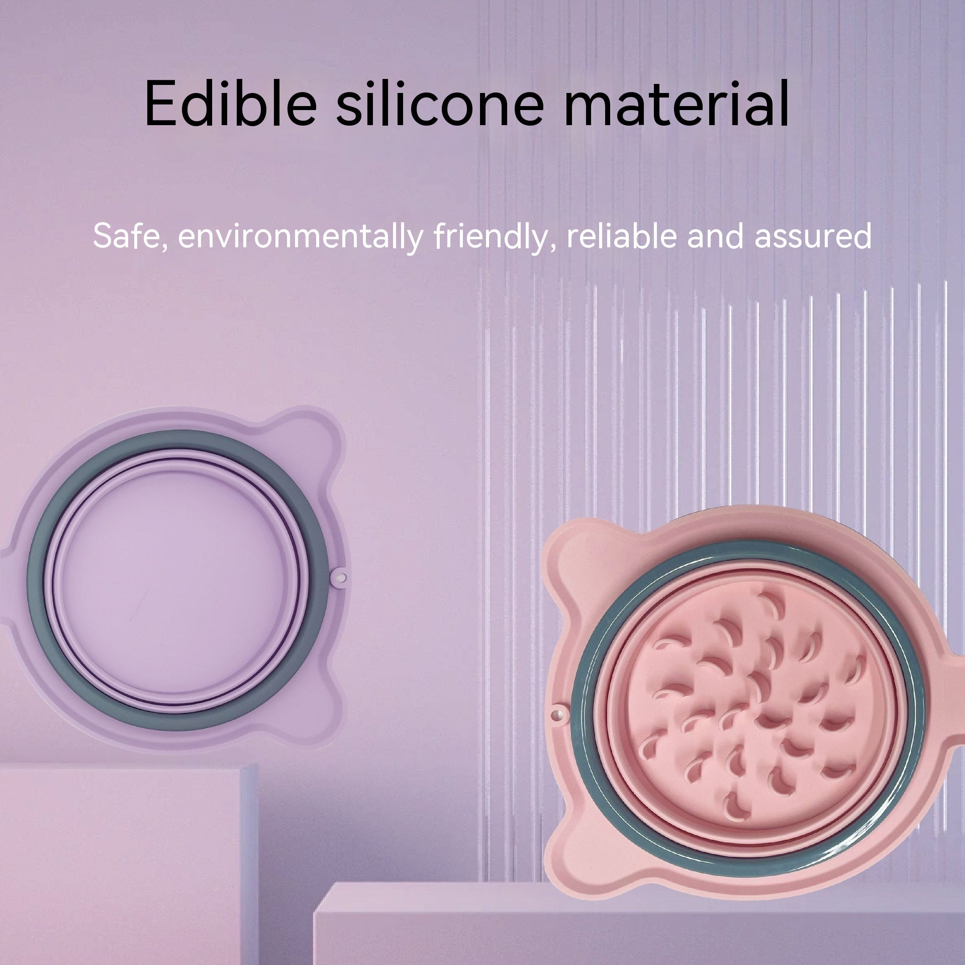 Portable Silicone Double Dog Food Bowl