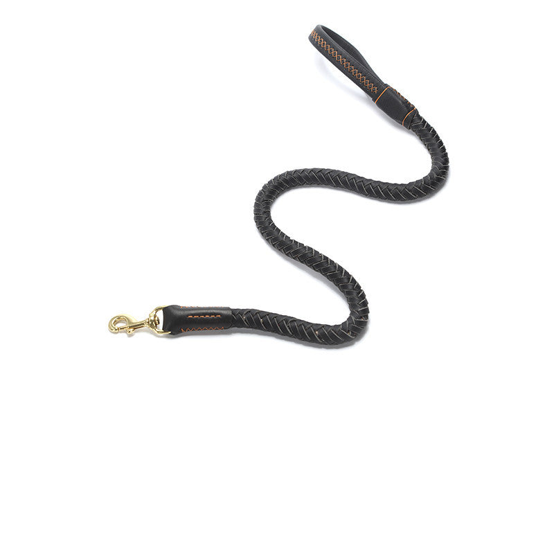 Leather Dog Leash Anti-breakaway Chain