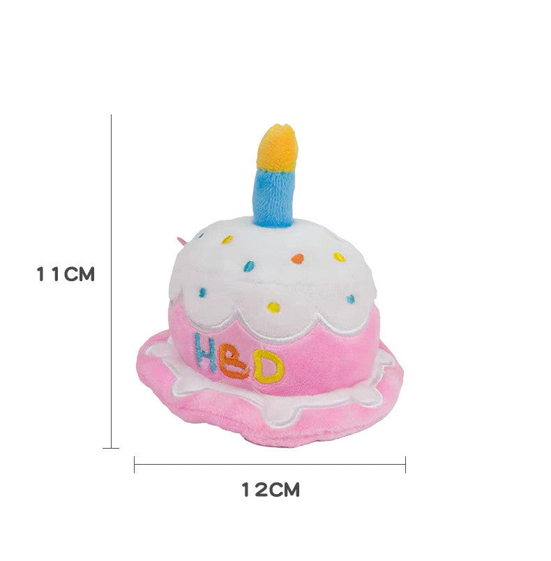 Creative Dog Cat Birthday Hat Plush Toy