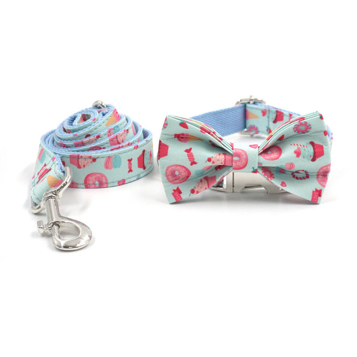 Pet Outing Collar Leash Bow Suit