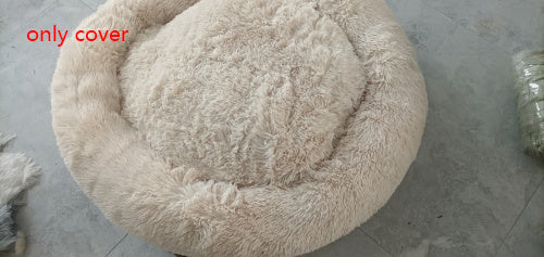 Plush Round Dog Bed Warm Winter Mat