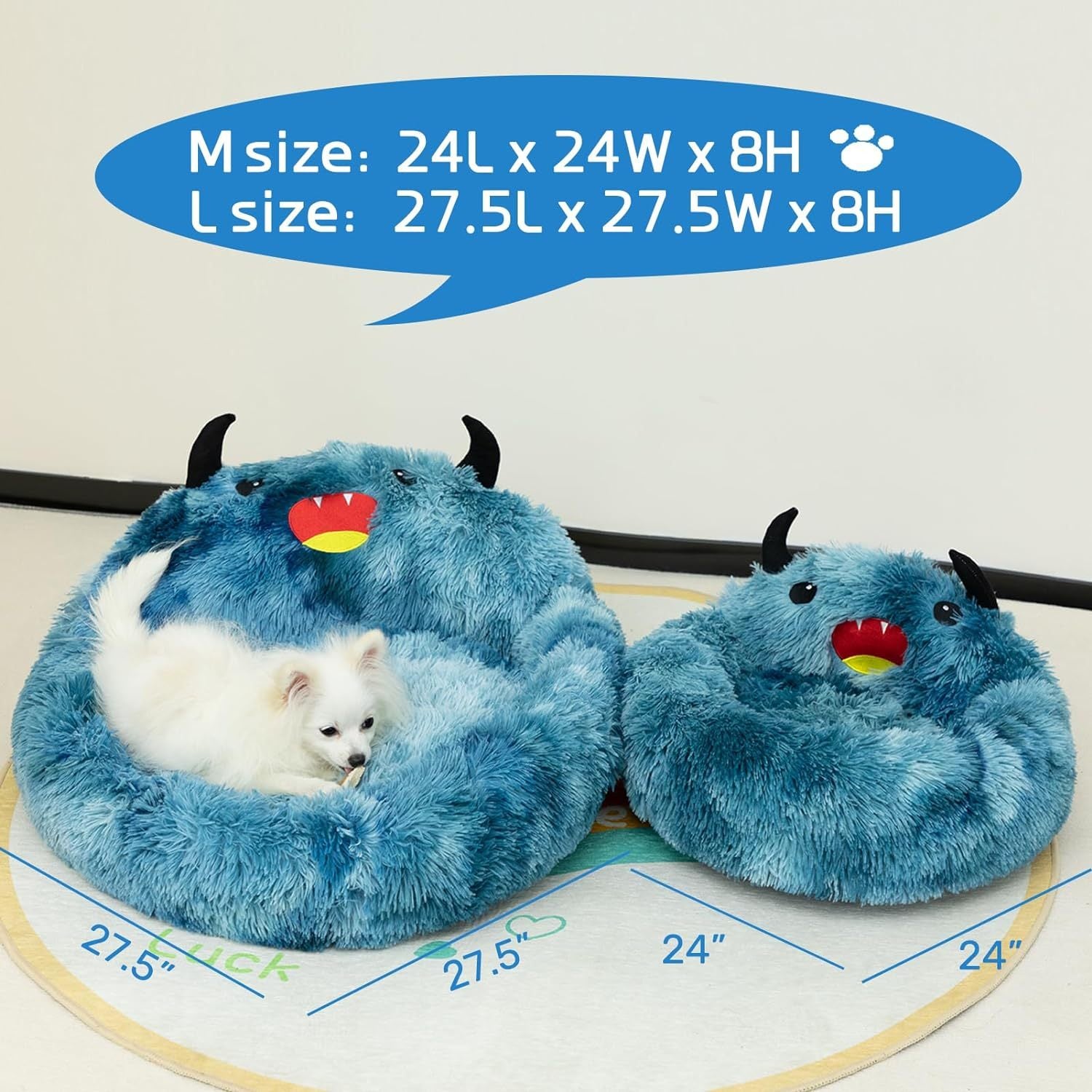 Self-Warming Donut Pet Bed Round Faux