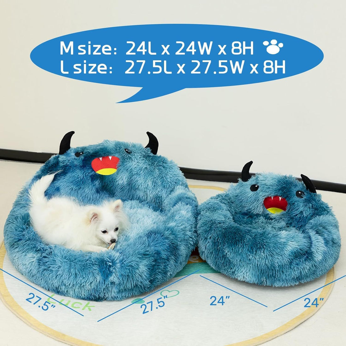 Self-Warming Donut Pet Bed Round Faux