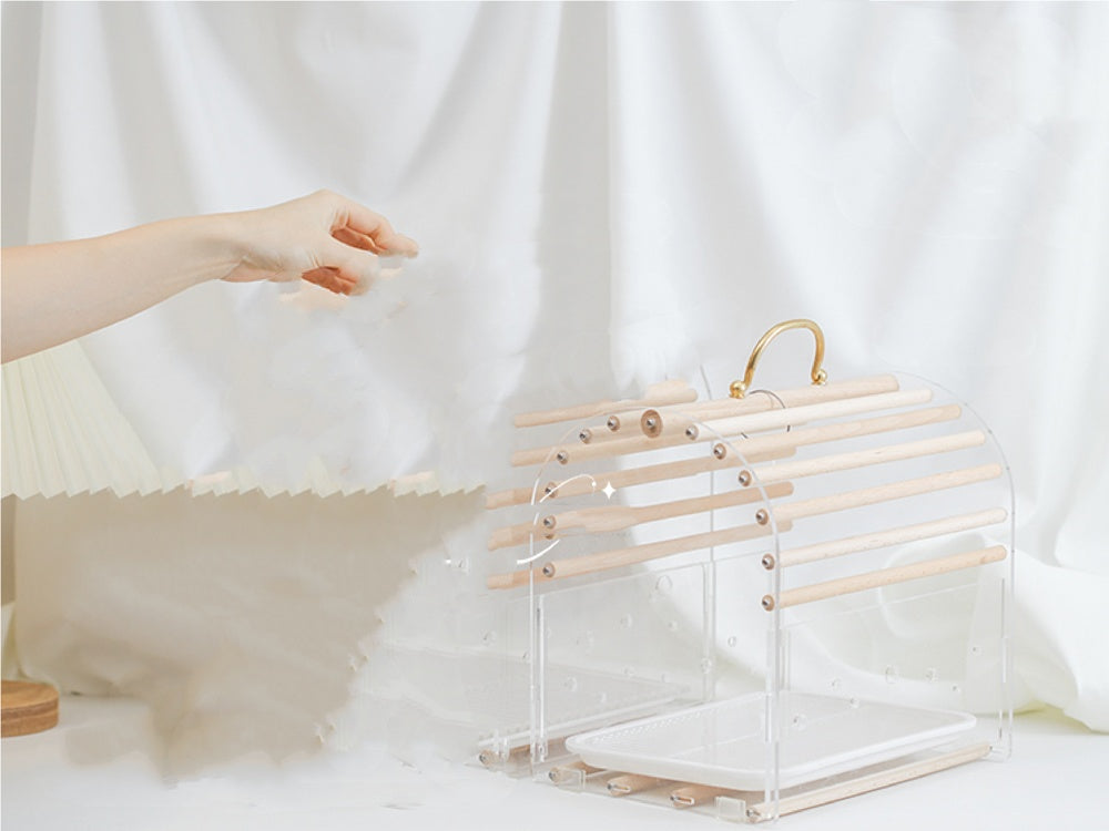 Full Transparent Bird Cage Log Acrylic Parrot