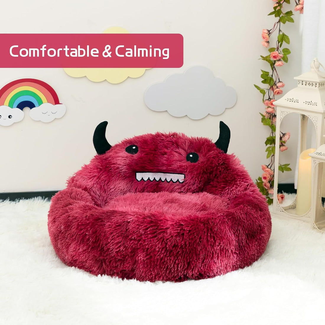 Self-Warming Donut Pet Bed Round Faux