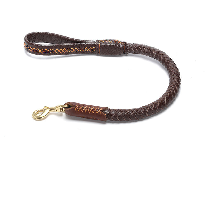 Leather Dog Leash Anti-breakaway Chain
