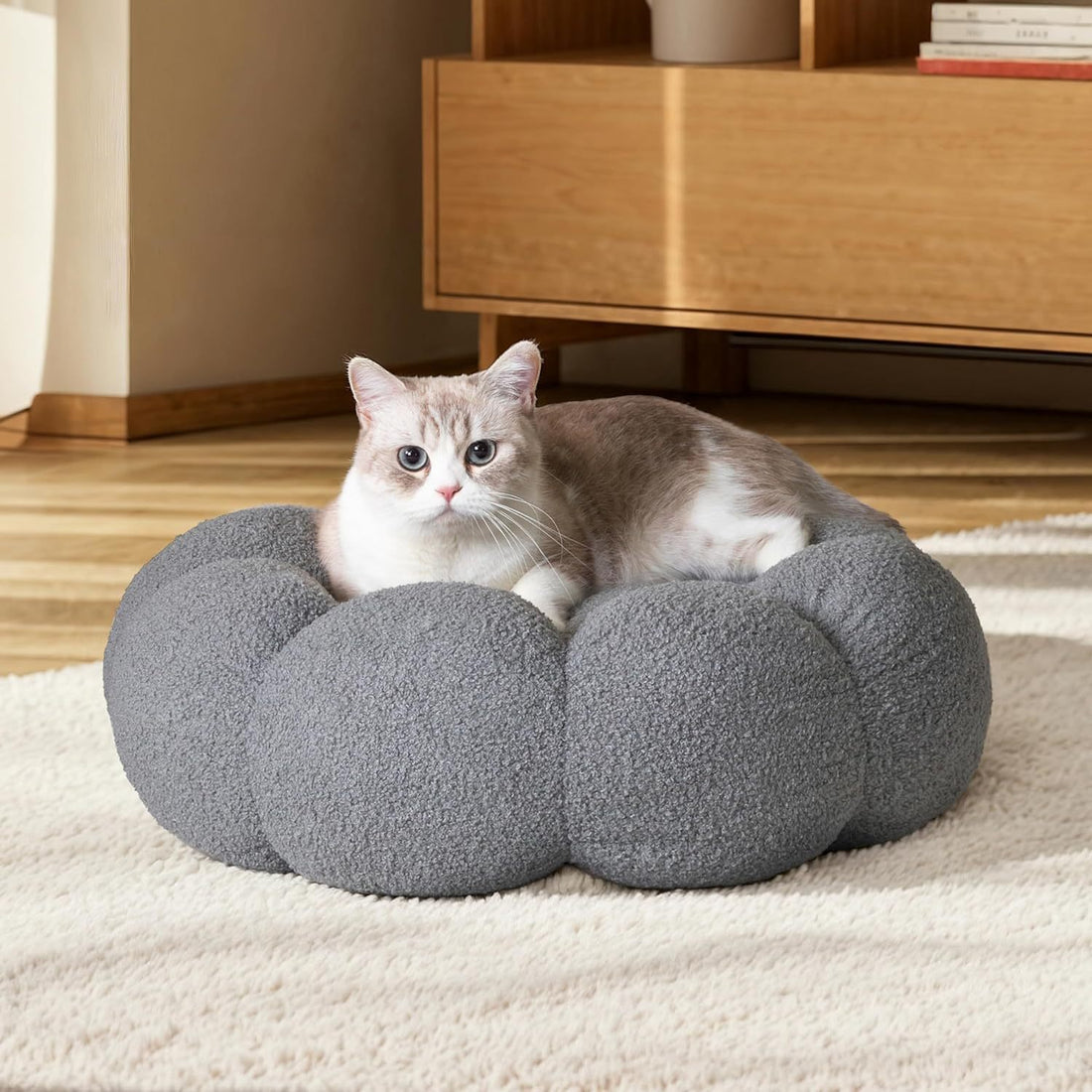 Calming Cat Beds For Indoor Cats Fluffy Flower